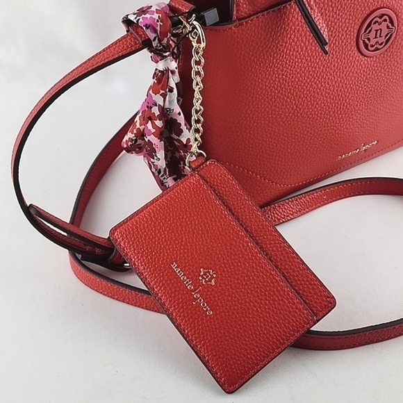 NWT Nanette Lepore Scarlet Farah Red Pebble Triple Crossbody Bag Vegan Leather - Picture 6 of 16